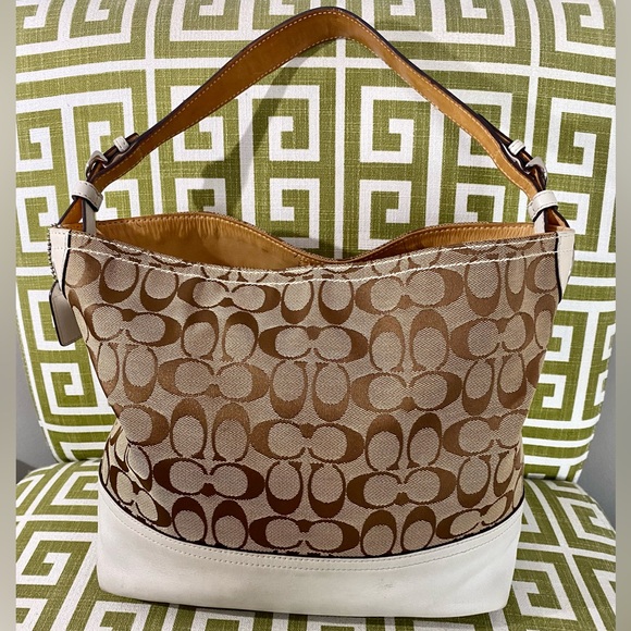 SOLD! COACH Signature Brown Jacquard Leather Bag & Turnlock Slim Envelope Wallet - Picture 5 of 15